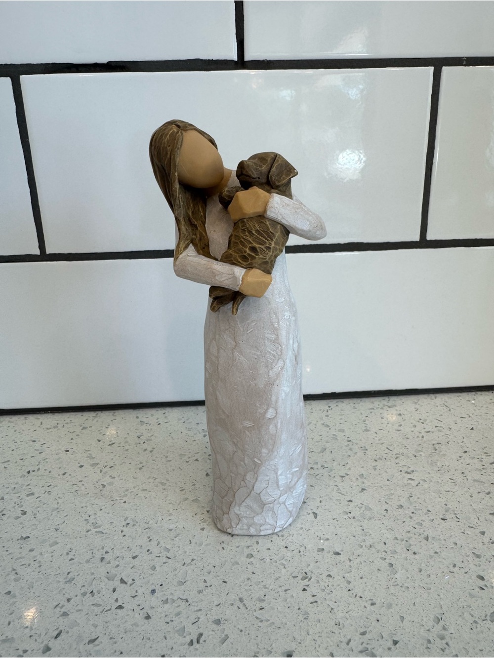 Willow Tree “Adorable You” Figurine by Demdaco – Girl with Dark Brown Dog – EUC